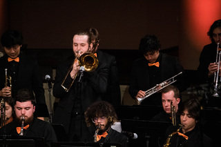 Several of the performing groups had soloists who were featured during the songs. Graduate student Ryan Meredith soloed during a song with the jazz group Sunday night. 