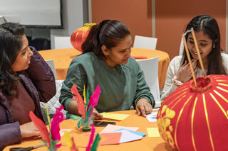 In partnership with Sigma Psi Zeta and the Center for International Services, Orange After Dark hosts a Lunar New Year Celebration for students Jan. 27, 2023. Students participated in various activities like origami and character drawing. 