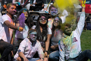 The South Asian Student Association hosted their annual Holi celebration. Attendees threw colored powder at each other to signify the harvest season. 