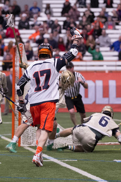 Donahue celebrates after an SU goal. 