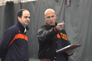 Syracuse head coach Luke Jensen recruited Rhiann Newborn for her tennis prowess and is now helping the freshman adapt to college academics. 