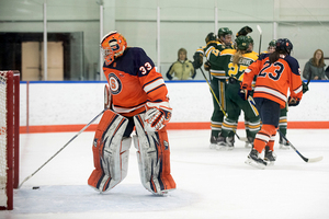 Jenn Gilligan allowed five goals — three in the first period — against Cornell on Saturday. SU fell to 5-7-1 on the season with the loss.