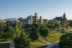 The promenade will run in front of the S.I. Newhouse School of Public Communications, Schine Student Center and Bird Library. 