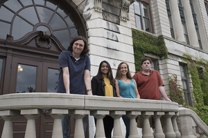 (left to right) Jack Wilson, Sweta Roy, Rikki Sargent, Joshua Fenton — The GSO executive board hopes to push initiatives regarding the ombud and career advising along with larger plans