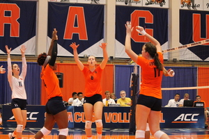 After injury in October, Kendra Lukacs (6) has been caught up in a position battle at outside hitter. 