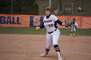 AnnaMarie Gatti struggled against Boston College in the second game of Saturday's doubleheader. 