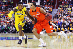 A 6-foot-6 guard, Carter-Williams used his size to have success off the dribble during his time at Syracuse.