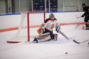 Maddi Welch deflected a shot during Syracuse's game against Princeton on Nov. 11. 