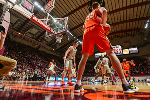 Buddy Boeheim matched his career-high of 26 points, including 18 in the first half, the last time Syracuse played Virginia Tech.