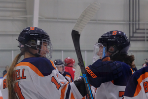 Syracuse's first line and power play unit played a majority of the game and recorded 33 of the Orange's 45 shots on goal.