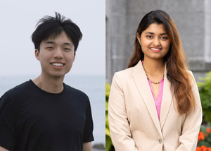 Yifan “Ivan” Shen (left) and Adya Parida (right) represent two of five international students in the 2024-25 Remembrance Scholar cohort. Both Remembrance scholars discussed unique perspectives brought to the table by international scholars. 