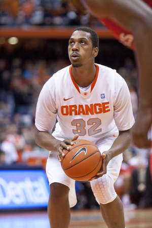 Kris Joseph prepares to shoot one of SU's 47 free throws in Saturday's 84-80 win over Rutgers. 