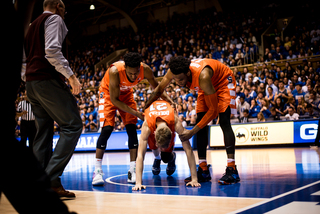 Sophomore forward Marek Dolezaj was one of the few and the proud: He took a charge from Zion Williamson, a muscular forward who is second in the ACC in points per game. 