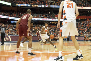 Syracuse built a 25-point lead by halftime after Boston College missed 18-straight shots from behind the arc to open the game.